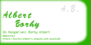 albert borhy business card